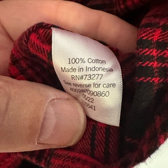 SONOMA MEN'S BUFFALO CHECK FLANNEL CASUAL BUTTON-UP SHIRT RED/BLACK SIZE XL - Picture 9 of 9